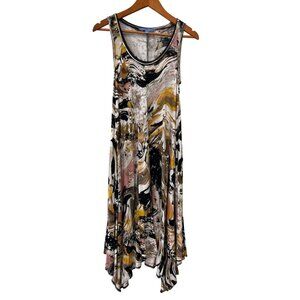 Simply Vera Vera Wang Tank Dress Size XS Sleeveless Handkerchief Hem Abstract
